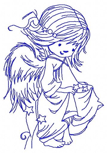Stars for angels 7 machine embroidery design