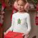 girl wearing long sleeve wit christmas cake embroidery design christmas present