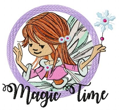 Magic time machine embroidery design