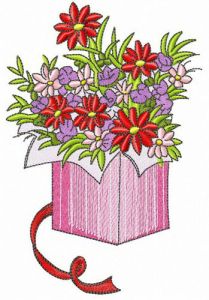 Flower box embroidery design