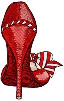 Red high heel embroidery design