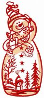 Extravagant snowman's fur coat embroidery design