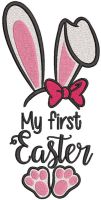 Bunny ears my first easter embroidery design