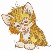 Cunning kitten embroidery design