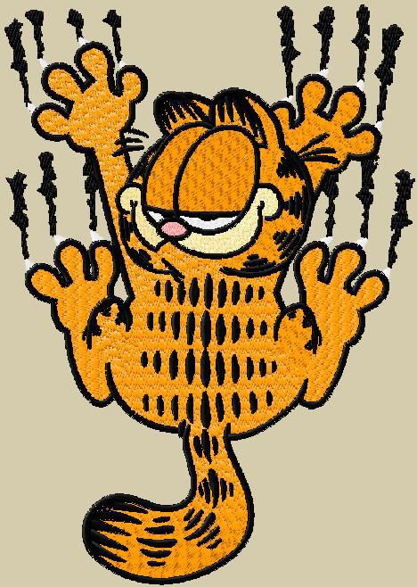 Garfield free machine embroidery design
