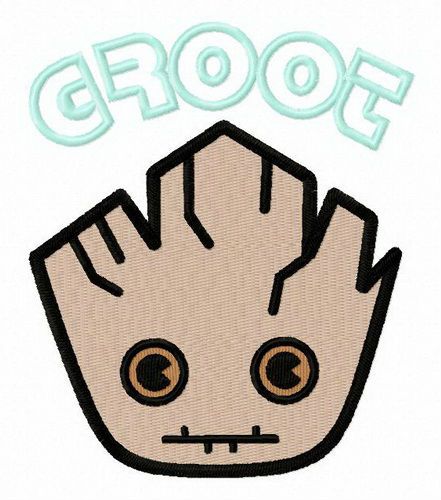 Groot's face machine embroidery design