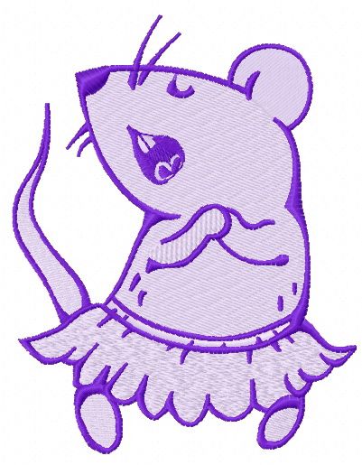 Tiny mouse singing 2 machine embroidery design
