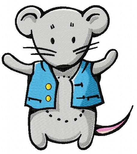Cute little mouse machine embroidery design