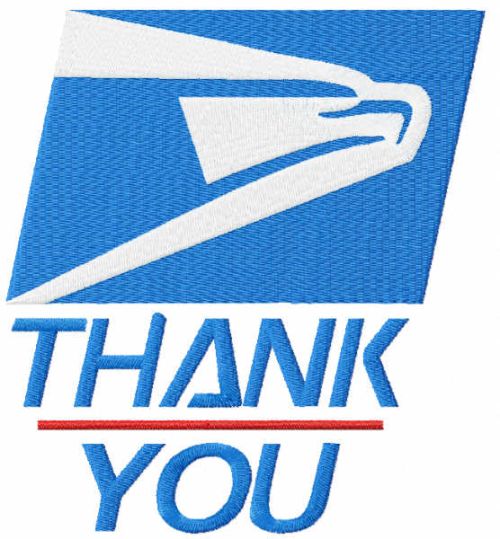 Thank You Essential Workers Delivery USPS Mail  machine embroidery design