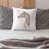 square pillow with horse embroidery design