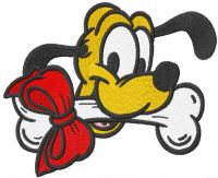 Pluto with bone embroidery design