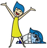 Happy Joy and upset Sadness embroidery design