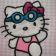 Hello Kitty swims embroidery design on baby outfit