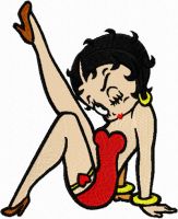 Betty Boop coquette embroidery design