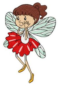 Frightened fairy embroidery design