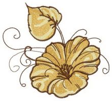 Morning glory flowers embroidery design