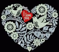 Birdie heart embroidery design