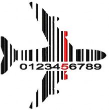 Airplane barcode embroidery design