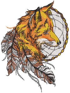 Fox and dreamcatcher 4 embroidery design