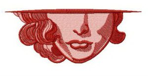 Lady's lips embroidery design