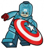 Lego Captain America embroidery design
