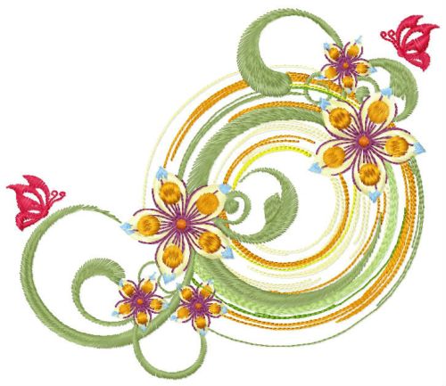 Flower composition 2 machine embroidery design