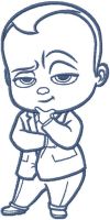 Boss baby one colored embroidery design