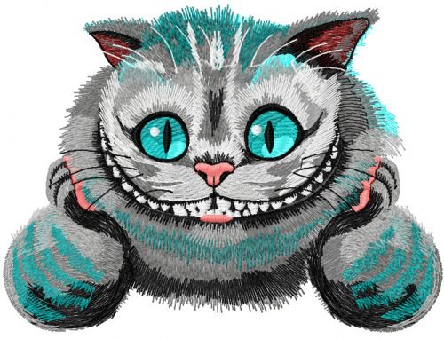 Cheshire Cat modern variant machine embroidery design