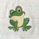 bath towel with funny frog embroidery design