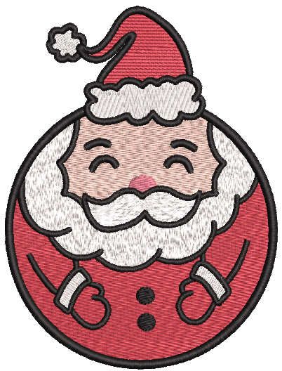 Santa ball embroidery design