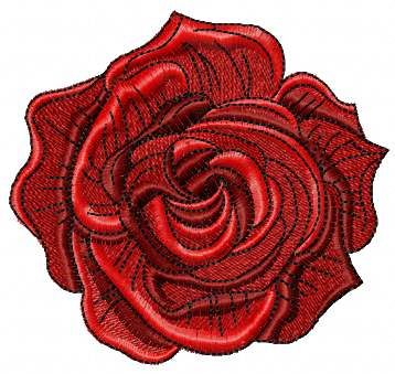 Dark red rose free embroidery design
