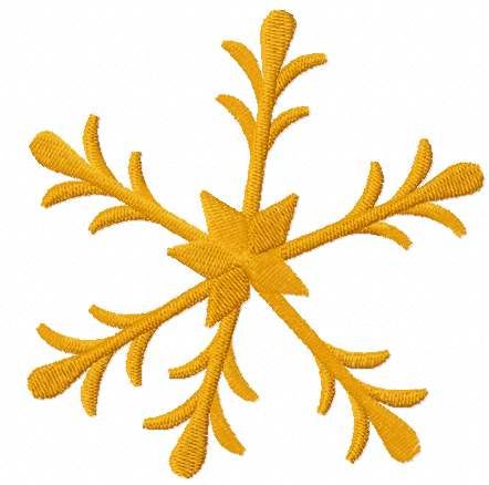 Gold snowflake free embroidery design 5
