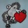 Cute sheep with heart embroidered