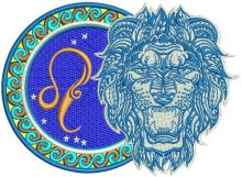 Zodiac sign Leo 2 embroidery design
