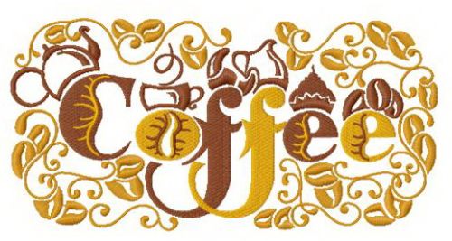 Coffee 3 machine embroidery design