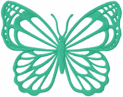 Ultramarine butterfly embroidery design