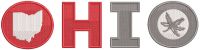 Ohio State art wordmark logo embroidery design