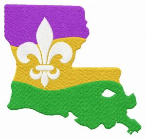 Mardi Gras Louisiana Fleur-de-lis embroidery design