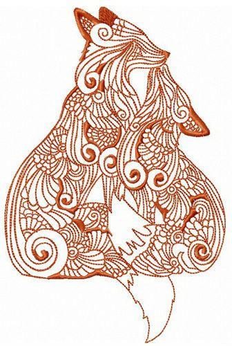 Mosaic foxes machine embroidery design