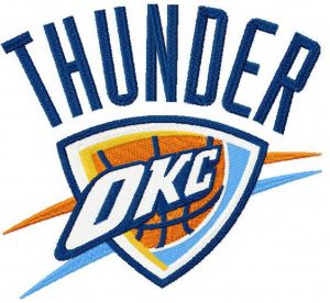 Oklahoma City Thunder logo embroidery design