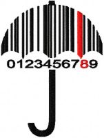 Umbrella barcode free machine embroidery design