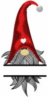 Christmas dwarf monogram embroidery design