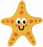Diseño de bordado gratis de estrella de mar sonriente.