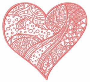 Mosaic heart embroidery design