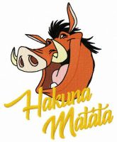 Smiling Pumba embroidery design