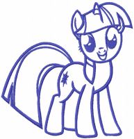 Twilight Sparkle one colored embroidery design