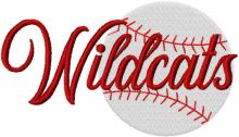 Wildcats baseball logo embroidery design