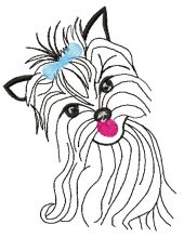 Yorkshire terrier 3 embroidery design