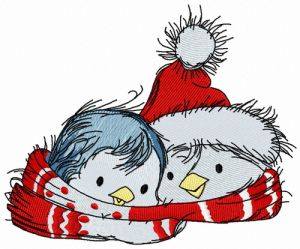 Penguin's Christmas time 3 embroidery design