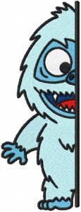Abominable outside the door embroidery design